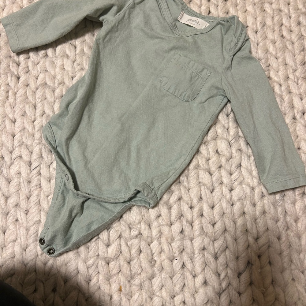 Pehr light blue Long Sleeve Kids One Piece (pocket)